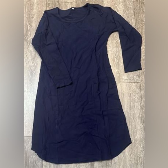 Solid Cotton Linen Dress sz:S, Navy NWOT - Picture 1 of 6